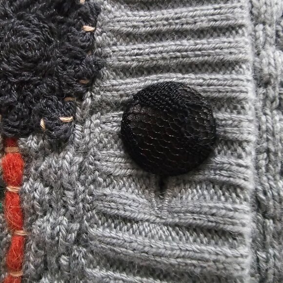 Nick & Mo Anthropologie Floral Embroidered Knit Cropped Cardigan Women's Medium - Picture 8 of 16